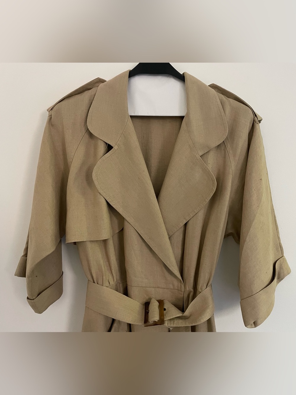 Liz Claiborne Vintage Taupe Trench Coat Dress with Belt